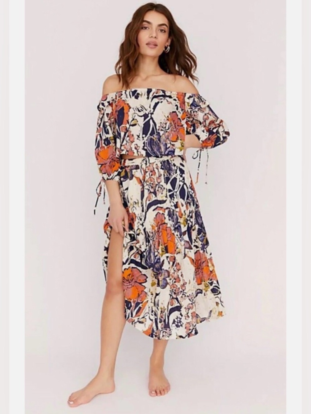 Free People Off-Shoulder Floral crop top size small